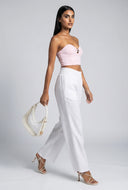 Smocked Waist Linen Pants