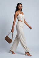Smocked Waist Linen Pants