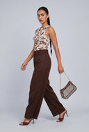 Smocked Waist Linen Pants