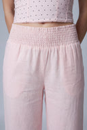 Smocked Waist Linen Pants