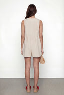 Elena Darted Gauze Knit Keyhole Romper