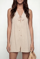Elena Darted Gauze Knit Keyhole Romper