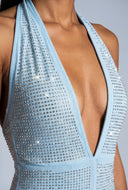Azari Rhinestone Halter Romper