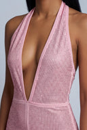 Azari Rhinestone Halter Romper