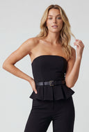 Pleated Peplum Jumpsuit