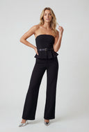 Pleated Peplum Jumpsuit