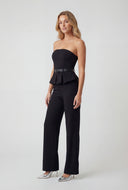 Pleated Peplum Jumpsuit