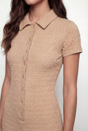Mikayla Textured Button Front Collared Romper