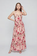 Floral Bodice Halter Maxi Dress