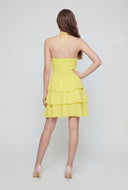 Madeleine Tiered Crepe Halter Dress
