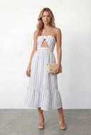 Striped Keyhole Halter Sundress