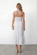 Striped Keyhole Halter Sundress