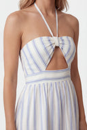 Striped Keyhole Halter Sundress