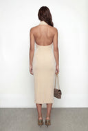 Criss Cross Halter Midi Cocktail Dress