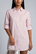 Striped Mini Shirt Dress