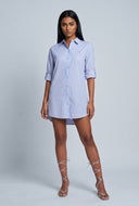 Striped Mini Shirt Dress