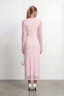 Lace Tie Front Plunge Maxi Dress