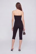 Tie Front Strapless Capri Jumpsuit