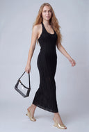 Textured Maxi Halter Dress