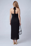 Textured Maxi Halter Dress