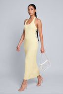 Textured Maxi Halter Dress