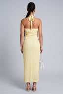 Textured Maxi Halter Dress