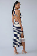 Striped Cutout Midi Dress