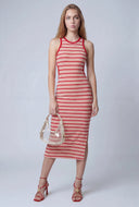 Striped Cutout Midi Dress
