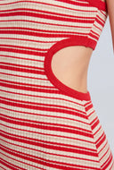 Striped Cutout Midi Dress