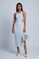 Striped Cutout Midi Dress