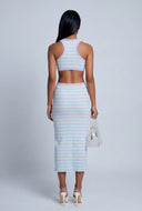 Striped Cutout Midi Dress