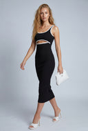 Ribbed Keyhole Midi Dress