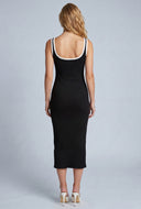 Ribbed Keyhole Midi Dress