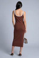 Ribbed Keyhole Midi Dress
