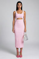 Ribbed Keyhole Midi Dress