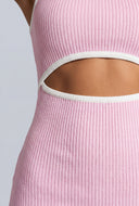 Ribbed Keyhole Midi Dress