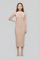 Edith Striped Cutout Tank Dress