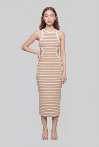 Edith Striped Cutout Tank Dress