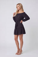 Crepe Tiered Off The Shoulder Dress