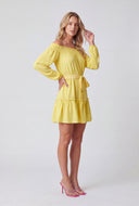 Crepe Tiered Off The Shoulder Dress