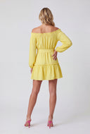 Crepe Tiered Off The Shoulder Dress