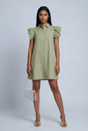 Poplin Ruffled Shirt Dress