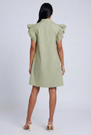 Poplin Ruffled Shirt Dress