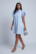 Poplin Ruffled Shirt Dress