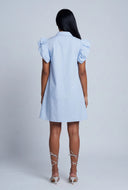 Poplin Ruffled Shirt Dress