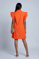 Poplin Ruffled Shirt Dress