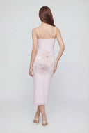 Floral Mesh Bustier Midi Dress
