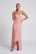 Patterned Criss Cross Back Maxi Dress