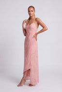 Patterned Criss Cross Back Maxi Dress