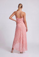 Patterned Criss Cross Back Maxi Dress